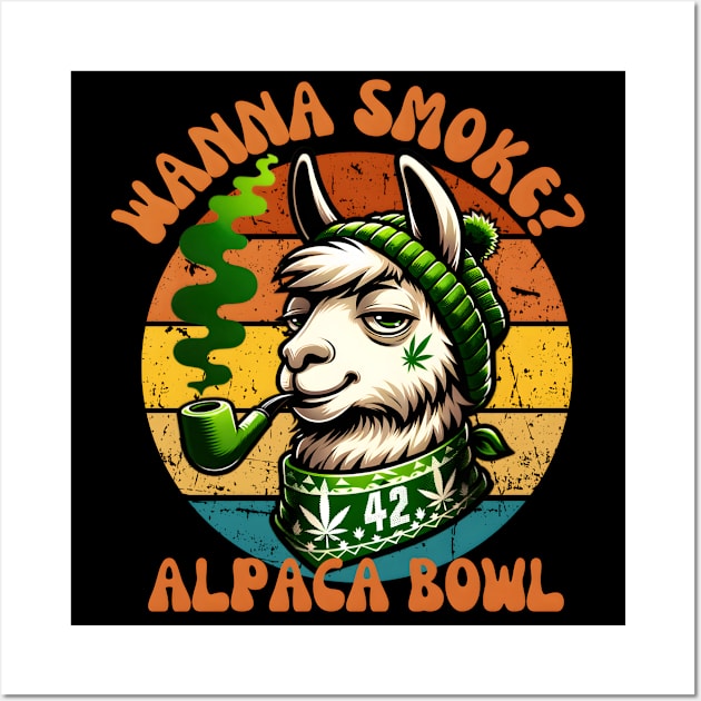 wanna smoke alpaca bowl Wall Art by FnF.Soldier 